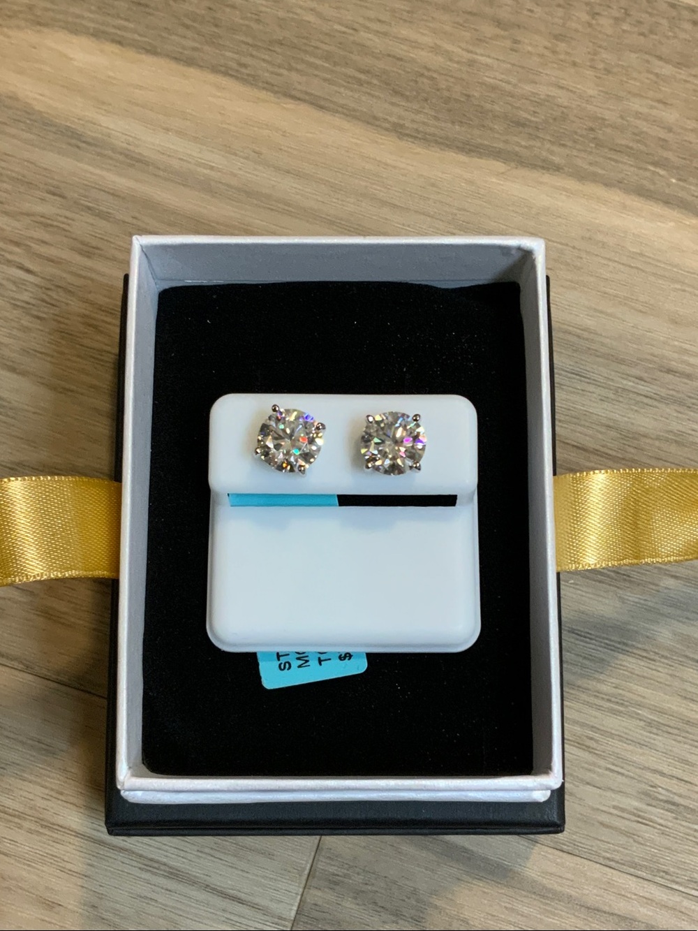 Sterling Silver Round Moissanite Stud Earrings 6.00 CTTW